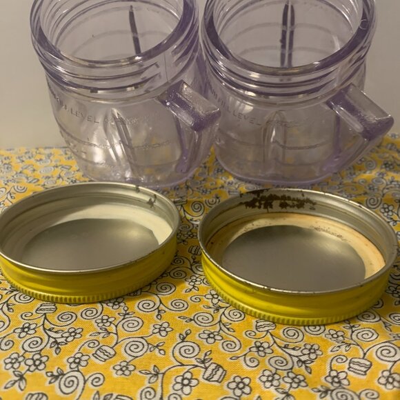 FOOD STORAGE - 2 Vintage Osterizer MINI BLEND jar plastic containers w/ handles - Picture 13 of 14